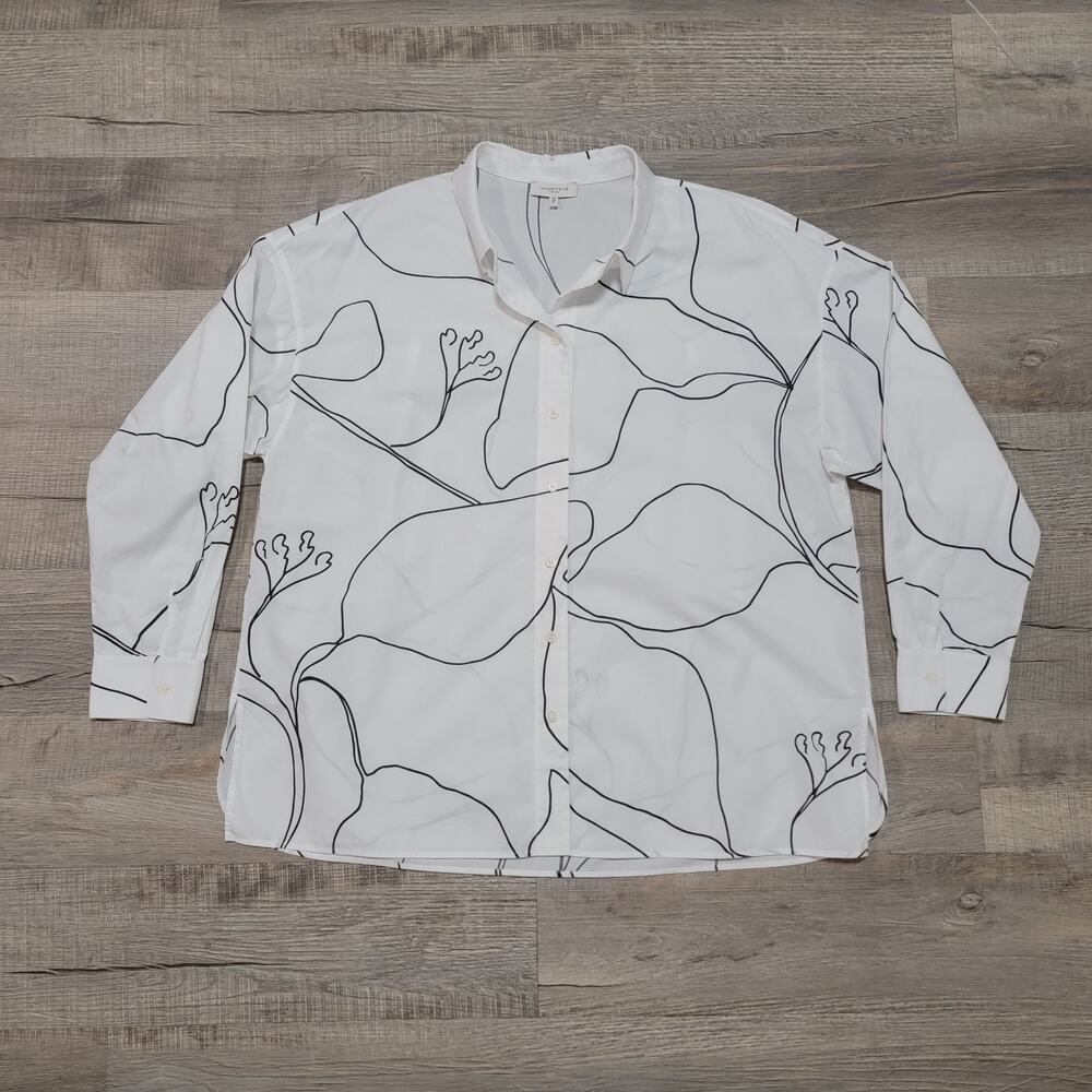 Lafayette 148 New York White Button Down Shirt